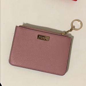 Mauve Kate spade keychain wallet